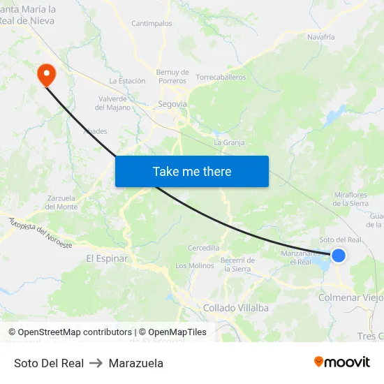 Soto Del Real to Marazuela map