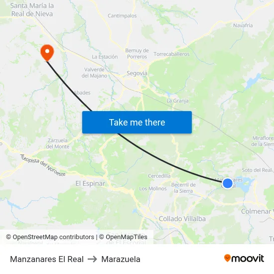 Manzanares El Real to Marazuela map