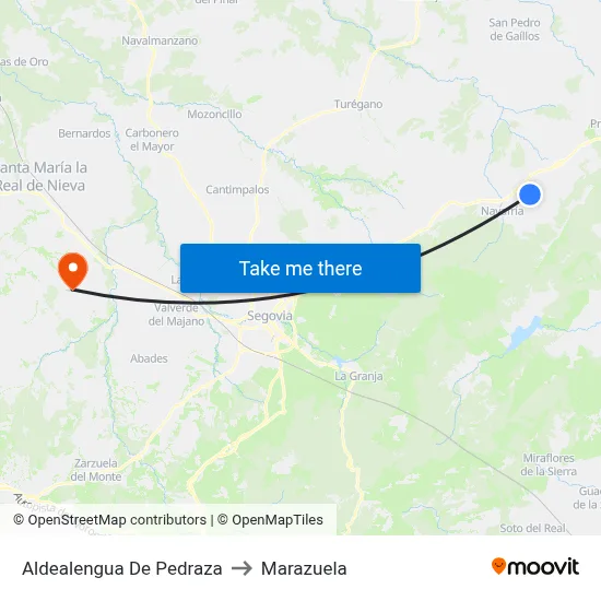 Aldealengua De Pedraza to Marazuela map
