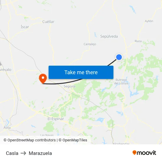 Casla to Marazuela map