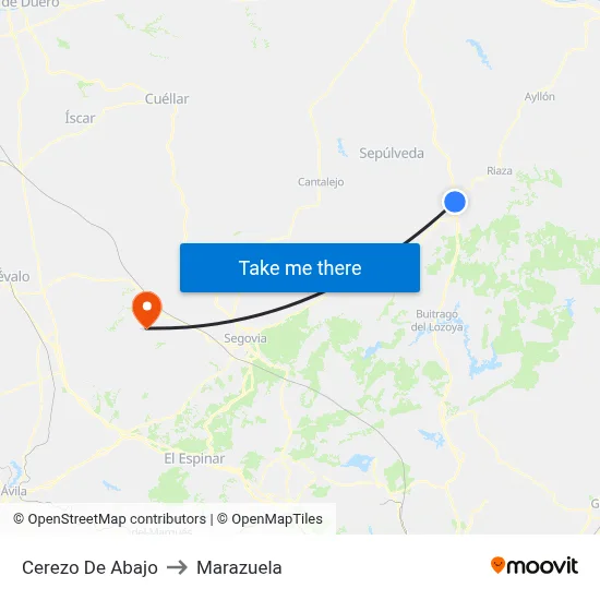 Cerezo De Abajo to Marazuela map