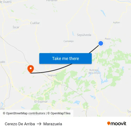 Cerezo De Arriba to Marazuela map