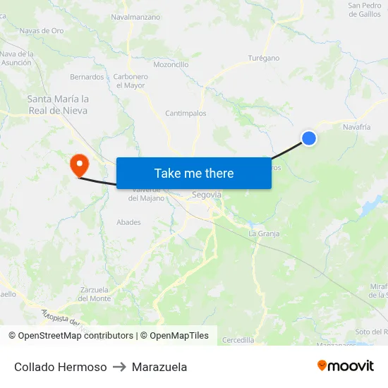 Collado Hermoso to Marazuela map