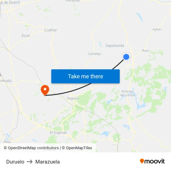 Duruelo to Marazuela map