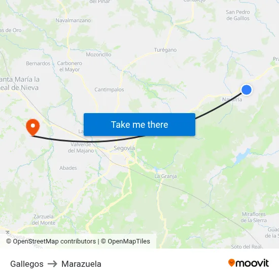 Gallegos to Marazuela map