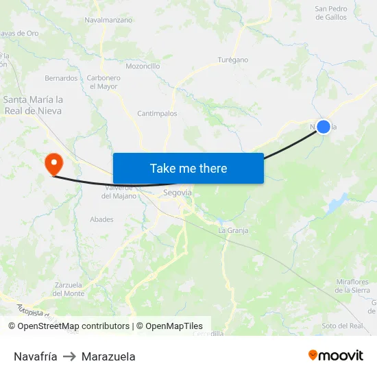 Navafría to Marazuela map