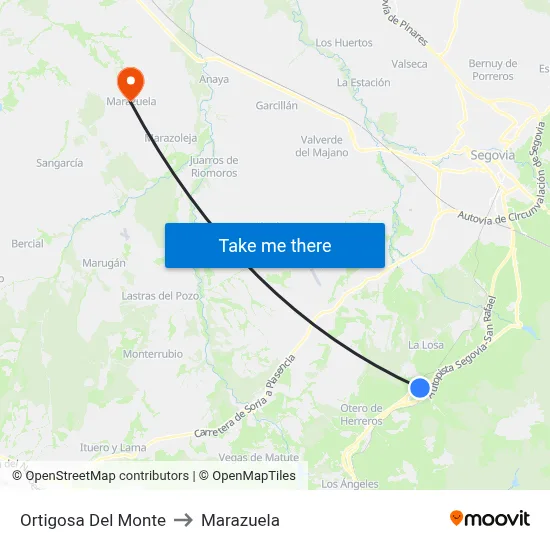 Ortigosa Del Monte to Marazuela map