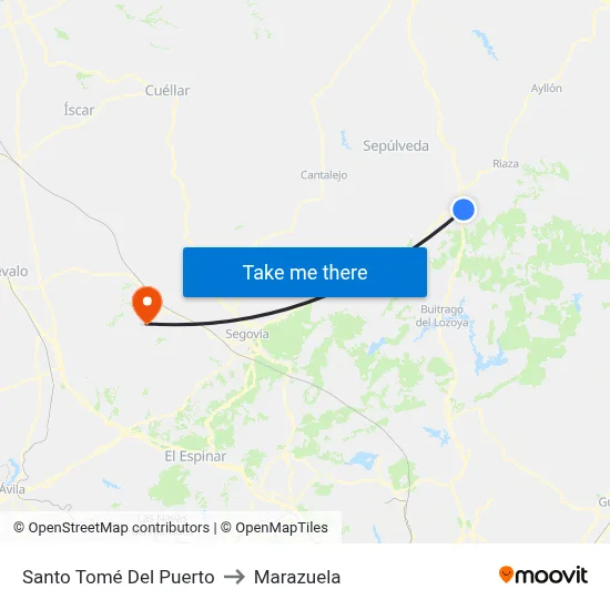 Santo Tomé Del Puerto to Marazuela map