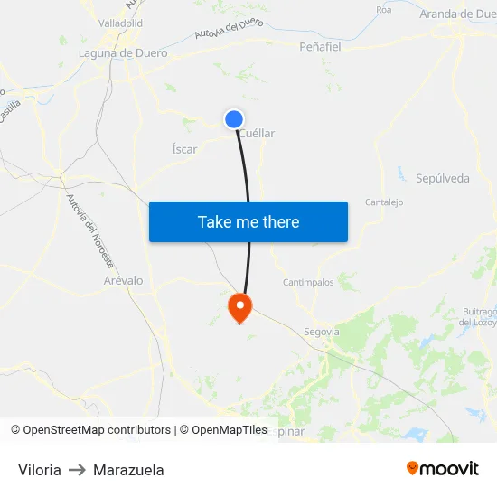 Viloria to Marazuela map