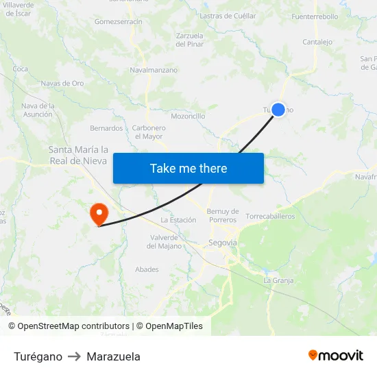 Turégano to Marazuela map