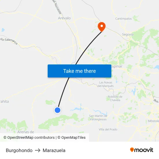 Burgohondo to Marazuela map