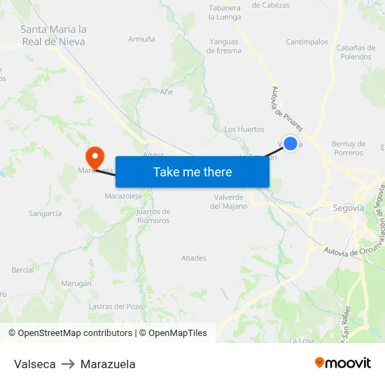 Valseca to Marazuela map