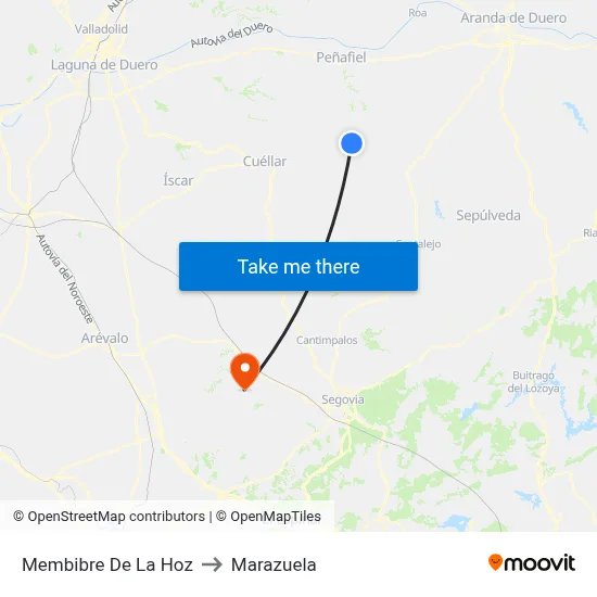 Membibre De La Hoz to Marazuela map
