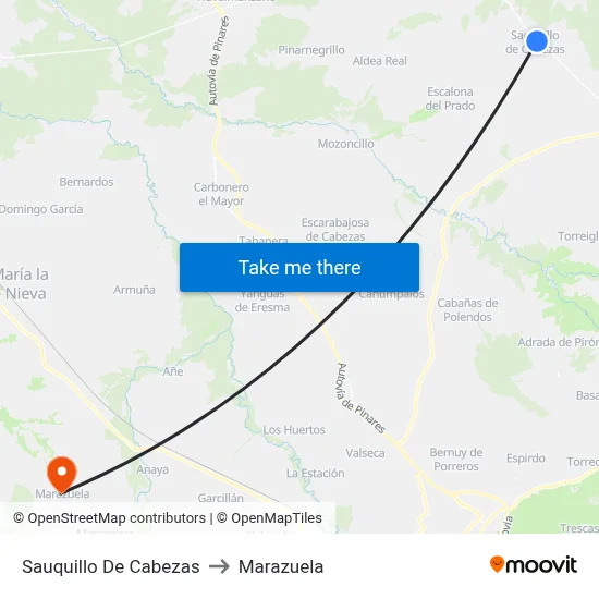 Sauquillo De Cabezas to Marazuela map