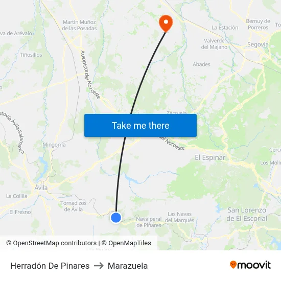Herradón De Pinares to Marazuela map