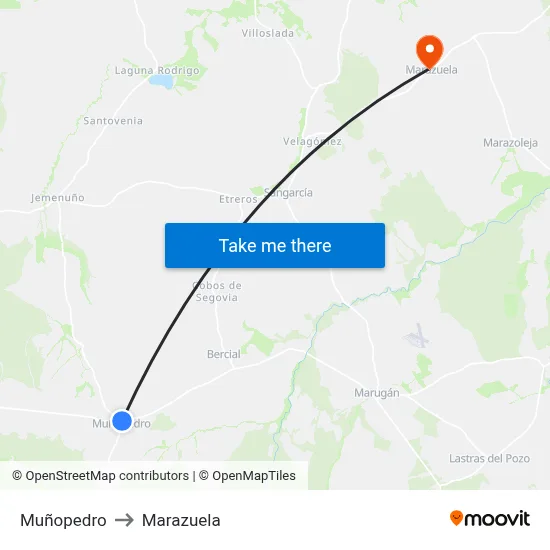 Muñopedro to Marazuela map
