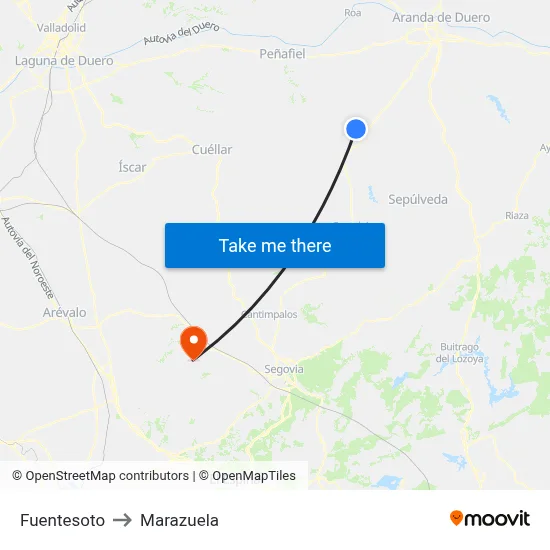 Fuentesoto to Marazuela map