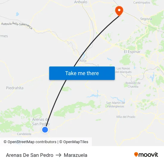 Arenas De San Pedro to Marazuela map
