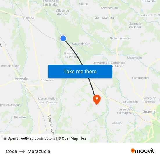 Coca to Marazuela map