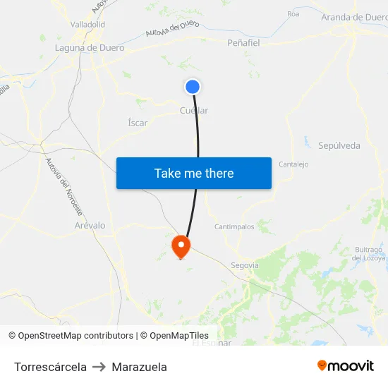 Torrescárcela to Marazuela map