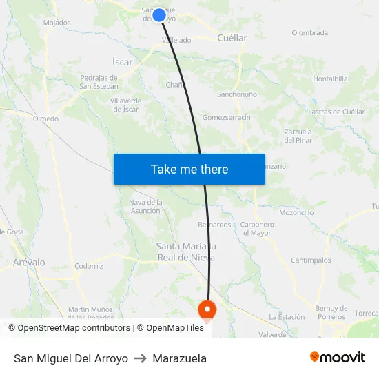 San Miguel Del Arroyo to Marazuela map