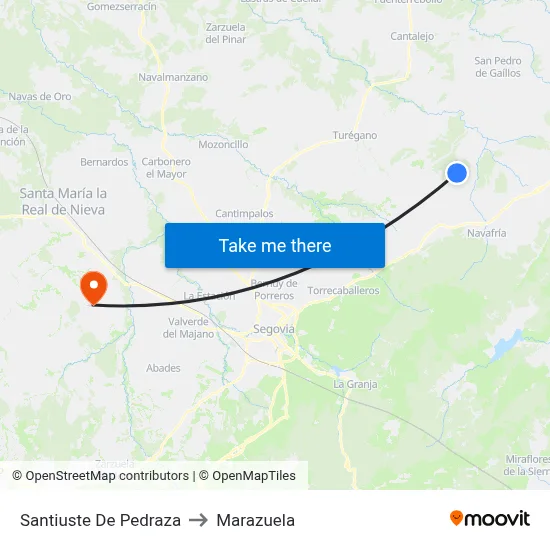 Santiuste De Pedraza to Marazuela map