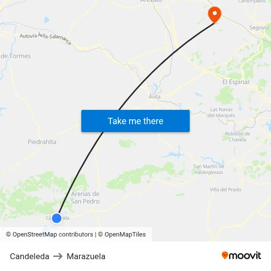Candeleda to Marazuela map