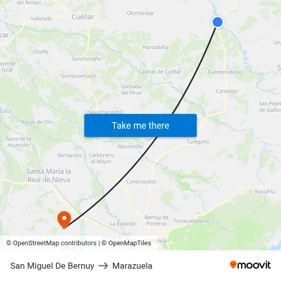 San Miguel De Bernuy to Marazuela map