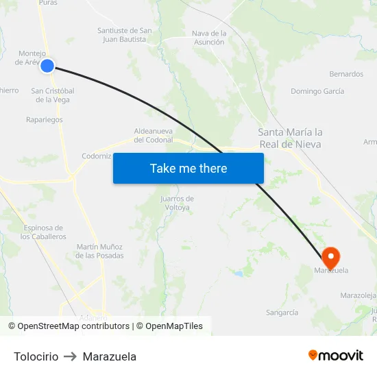 Tolocirio to Marazuela map