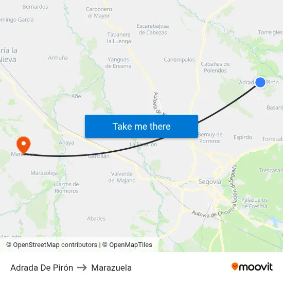 Adrada De Pirón to Marazuela map