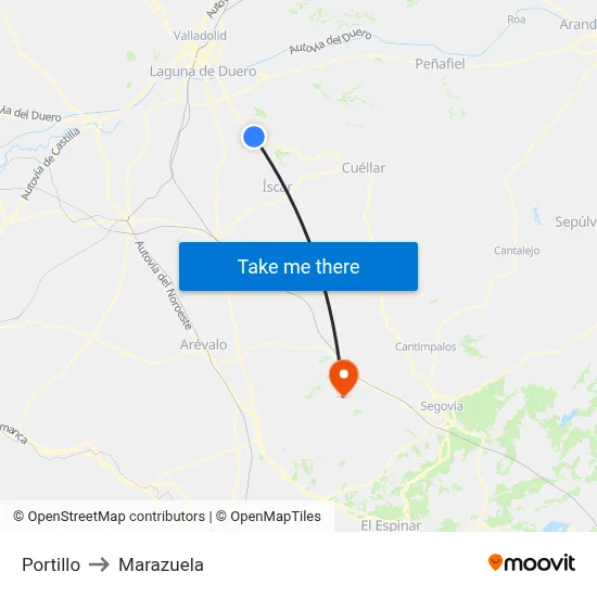Portillo to Marazuela map