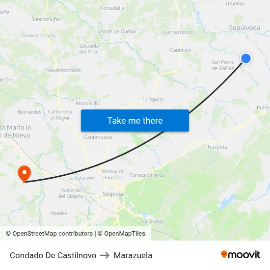 Condado De Castilnovo to Marazuela map
