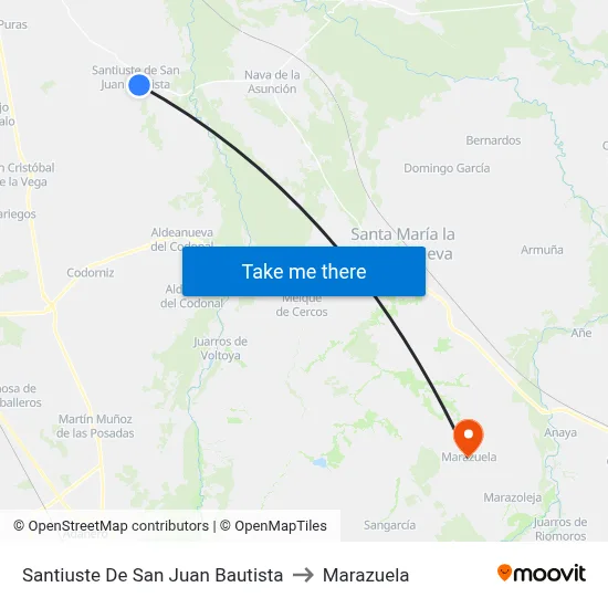 Santiuste De San Juan Bautista to Marazuela map