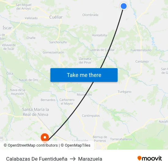 Calabazas De Fuentidueña to Marazuela map