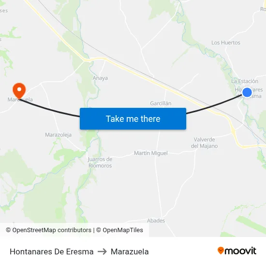 Hontanares De Eresma to Marazuela map