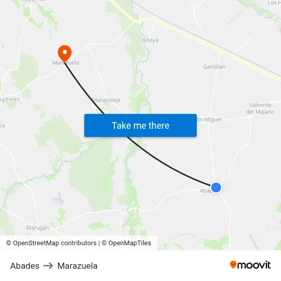 Abades to Marazuela map