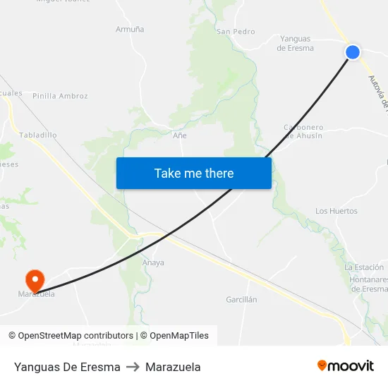 Yanguas De Eresma to Marazuela map