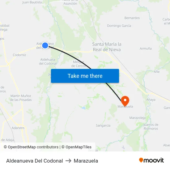 Aldeanueva Del Codonal to Marazuela map