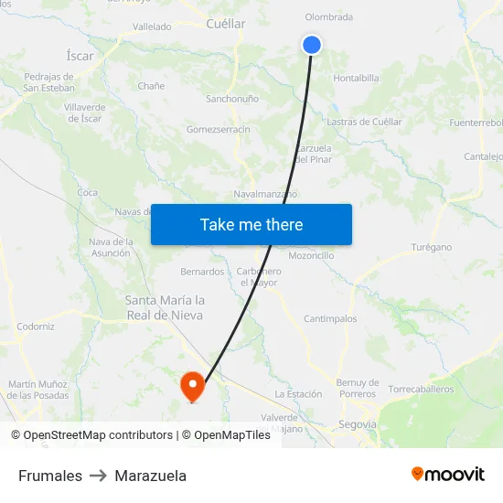 Frumales to Marazuela map