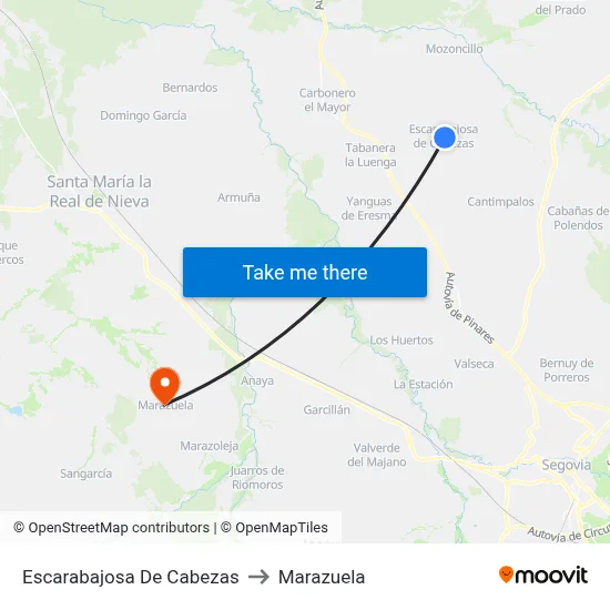 Escarabajosa De Cabezas to Marazuela map