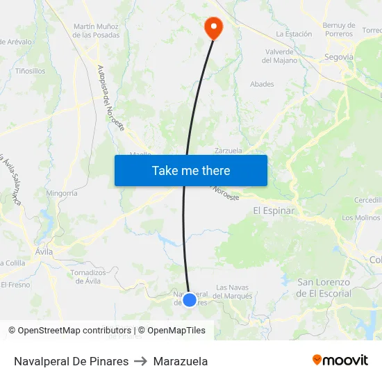 Navalperal De Pinares to Marazuela map