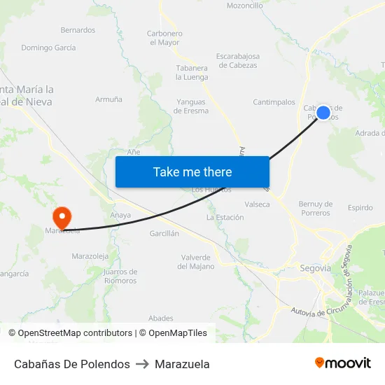 Cabañas De Polendos to Marazuela map