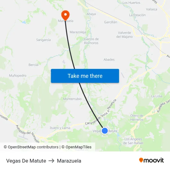 Vegas De Matute to Marazuela map
