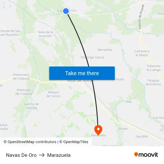 Navas De Oro to Marazuela map