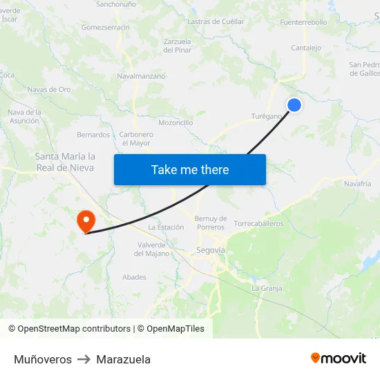 Muñoveros to Marazuela map