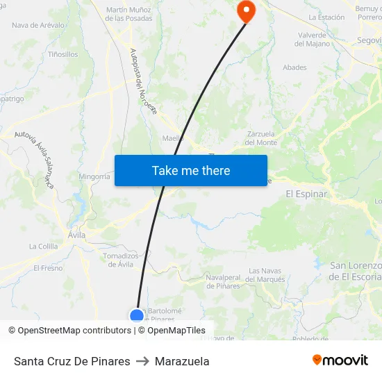 Santa Cruz De Pinares to Marazuela map