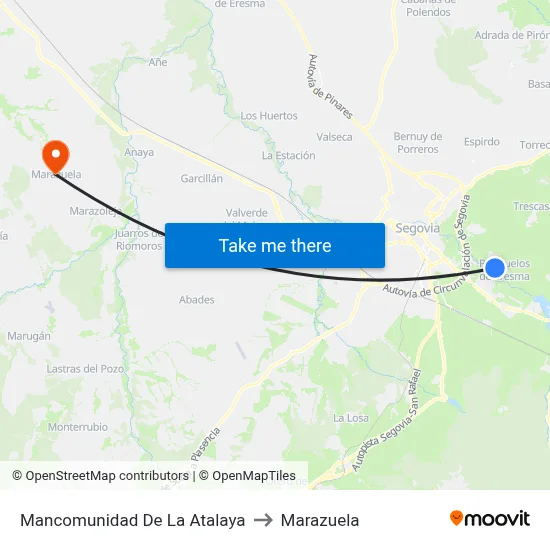 Mancomunidad De La Atalaya to Marazuela map