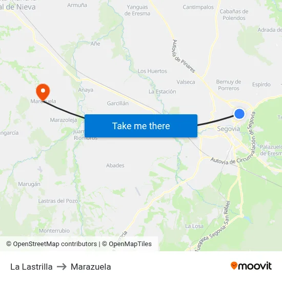 La Lastrilla to Marazuela map