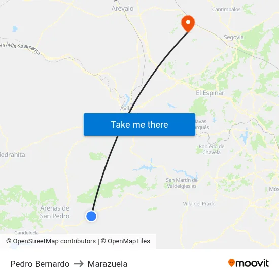 Pedro Bernardo to Marazuela map
