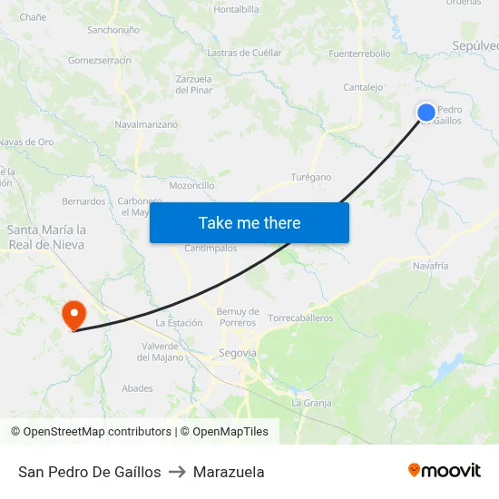 San Pedro De Gaíllos to Marazuela map